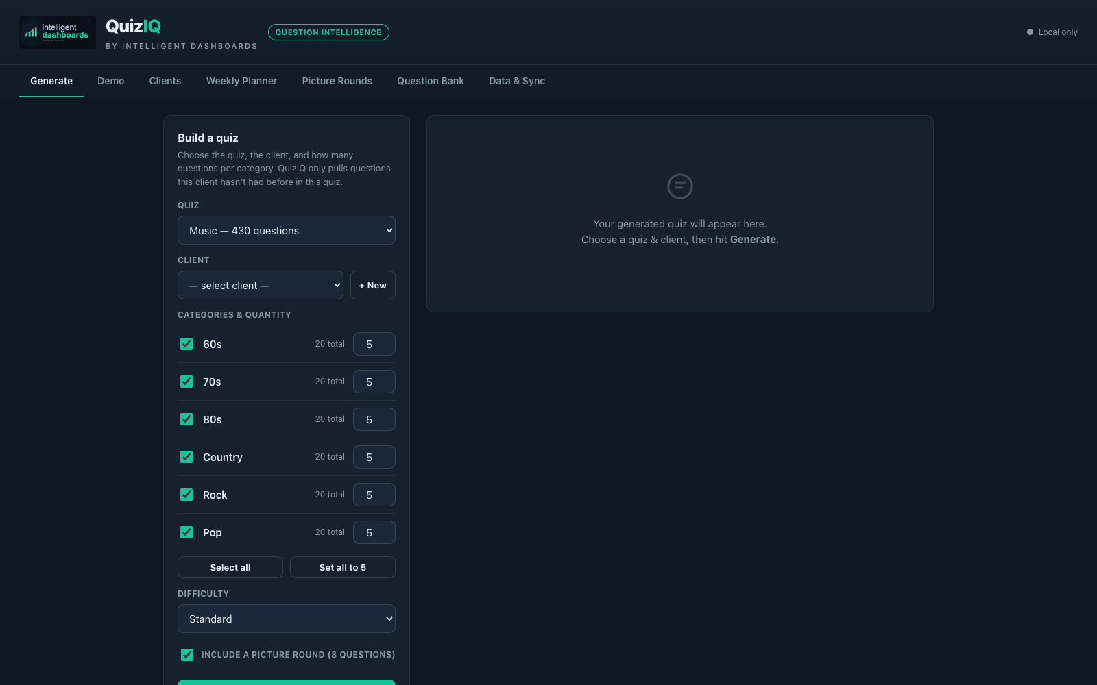 QuizIQ quiz generator